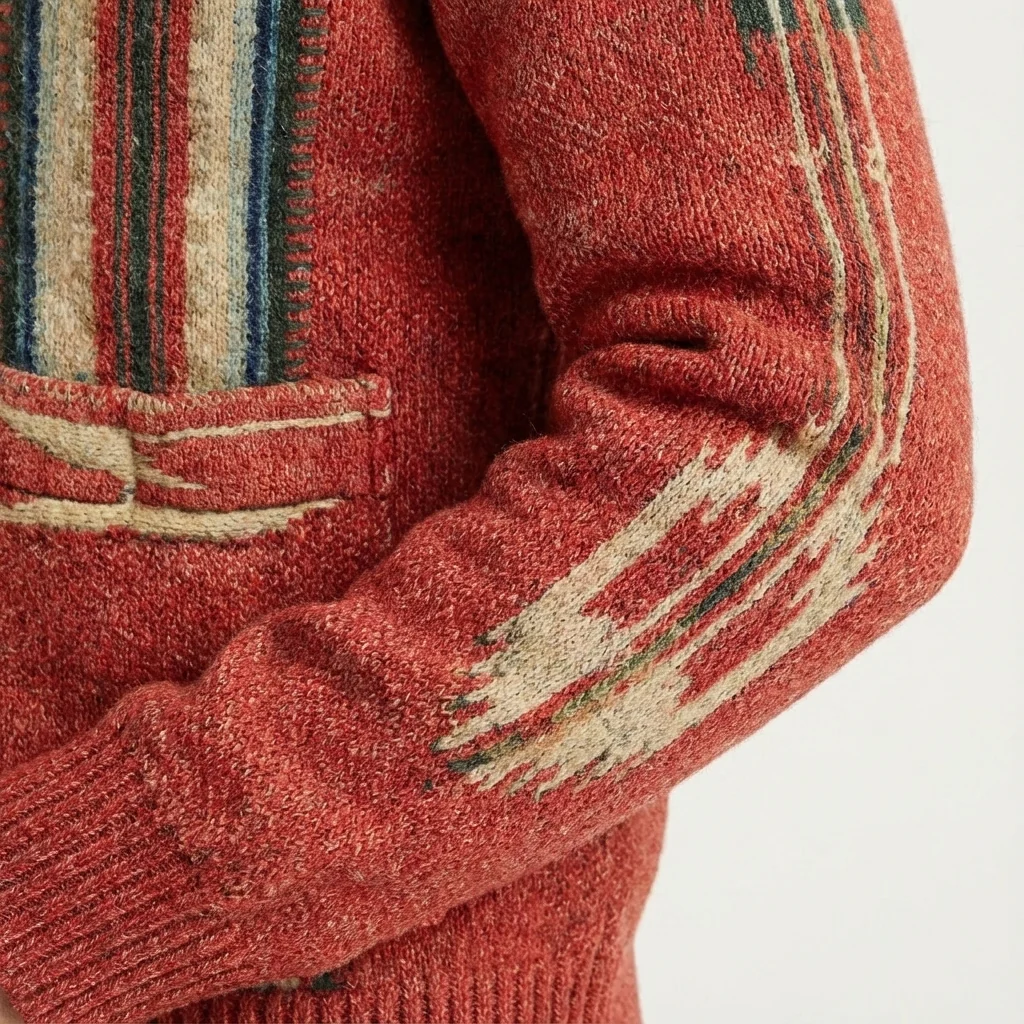 Men’s Jacquard Knit Button Cardigan - Image 4