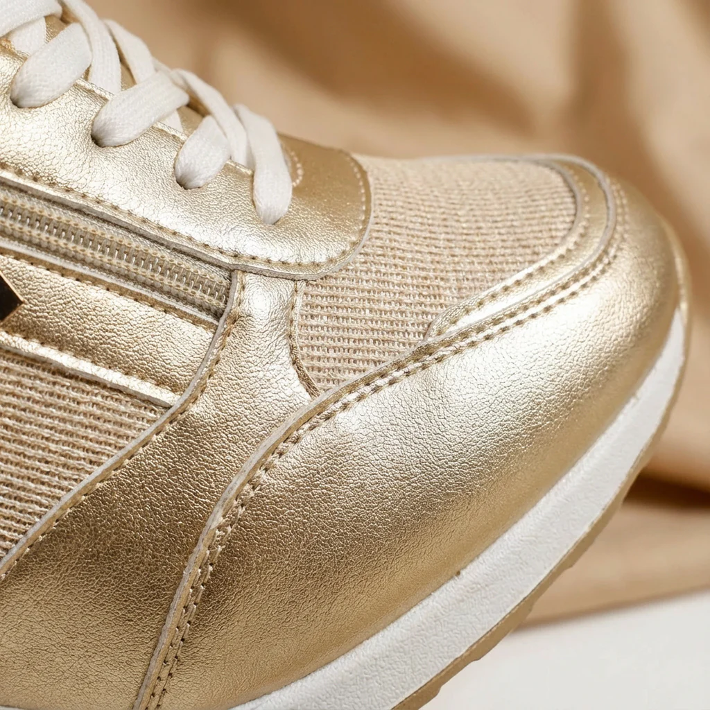 Olivia | Women’s Stylish Wedge Trainers with Side Zip - Image 5