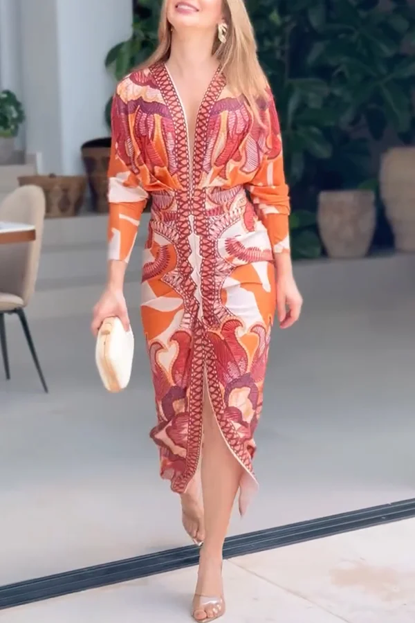 Ophelia | Women’s Trendy Midi Summer Dress with Side Slit - Image 4