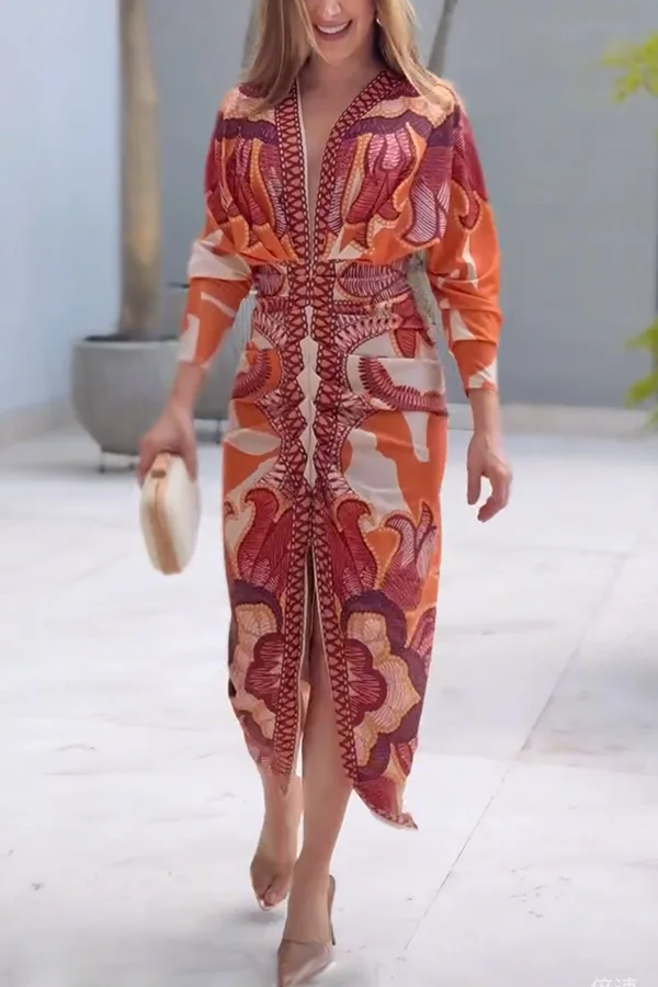 Ophelia | Women’s Trendy Midi Summer Dress with Side Slit - Image 7