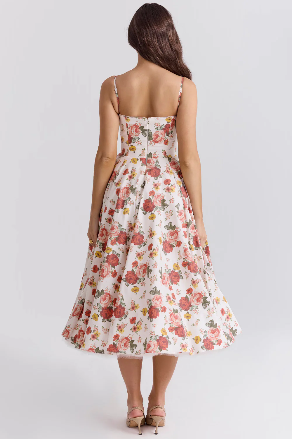Paige | Women’s Elegant Midi Bridesmaid Dress with Corset Bodice - Image 10