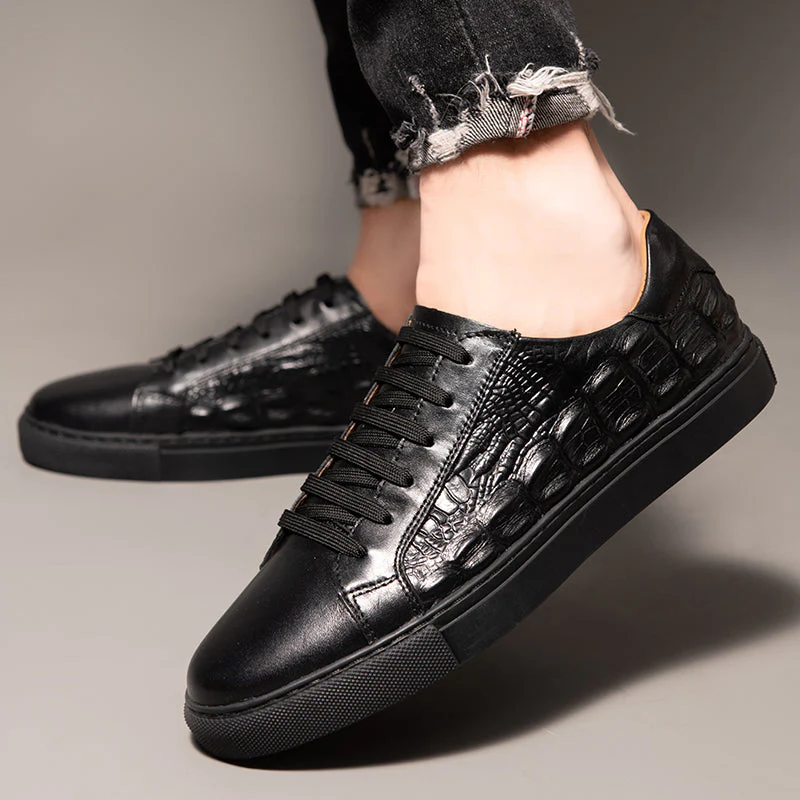 Pauline | Casual Women’s Trainers with Croc-Embossed Panels - Image 4