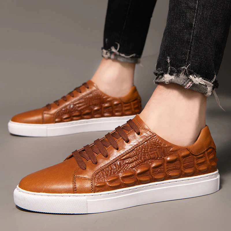 Pauline | Casual Women’s Trainers with Croc-Embossed Panels - Image 5