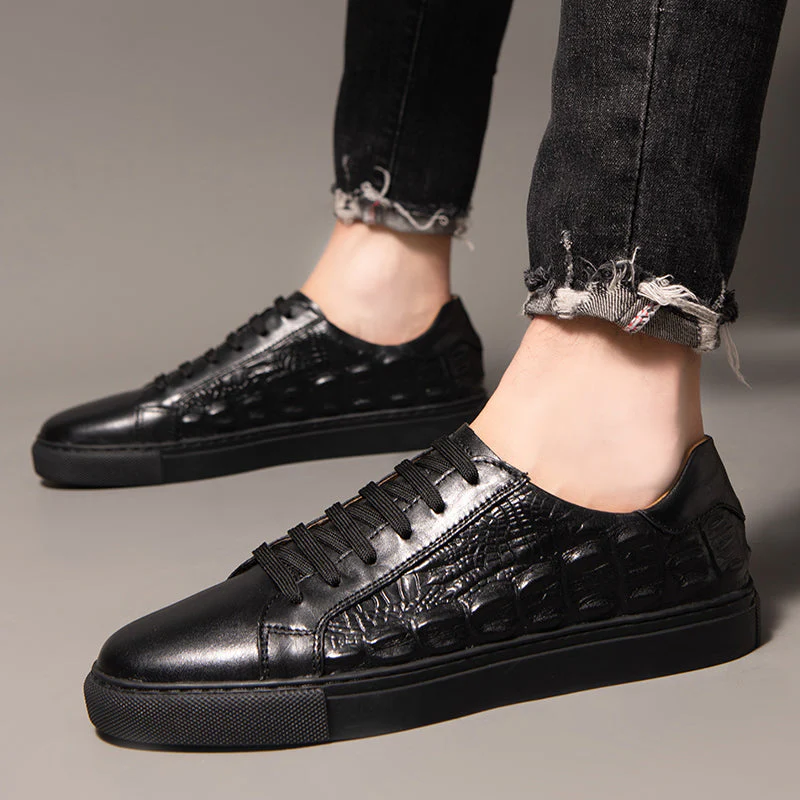 Pauline | Casual Women’s Trainers with Croc-Embossed Panels - Image 6
