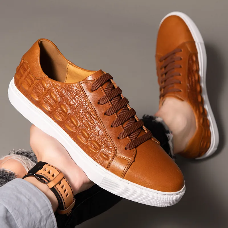 Pauline | Casual Women’s Trainers with Croc-Embossed Panels - Image 7