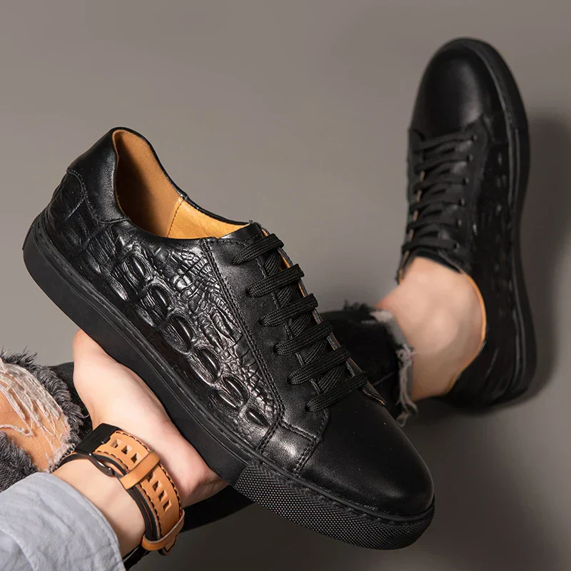 Pauline | Casual Women’s Trainers with Croc-Embossed Panels - Image 8