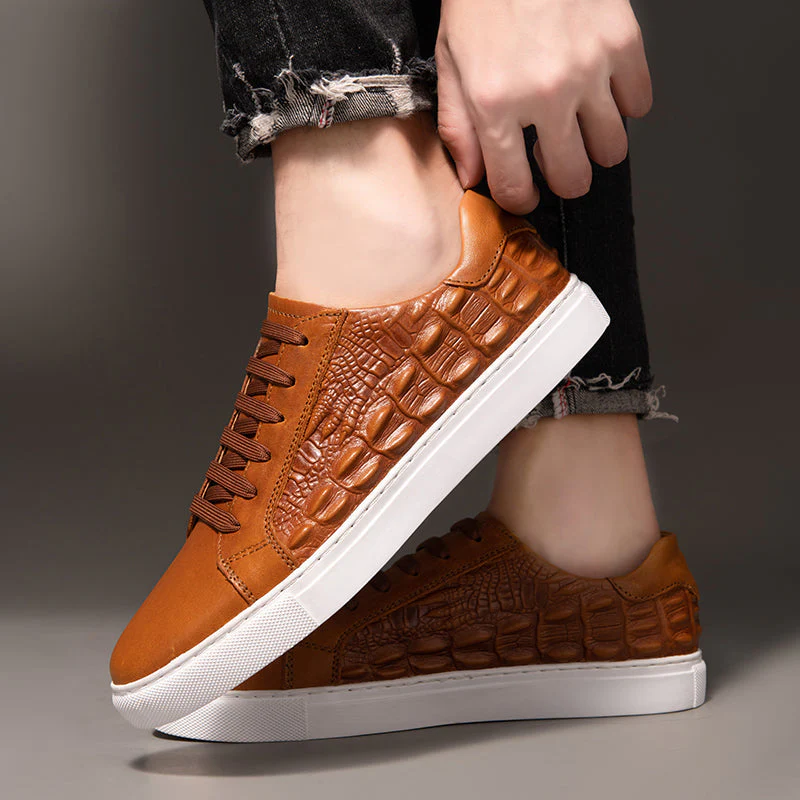 Pauline | Casual Women’s Trainers with Croc-Embossed Panels - Image 9