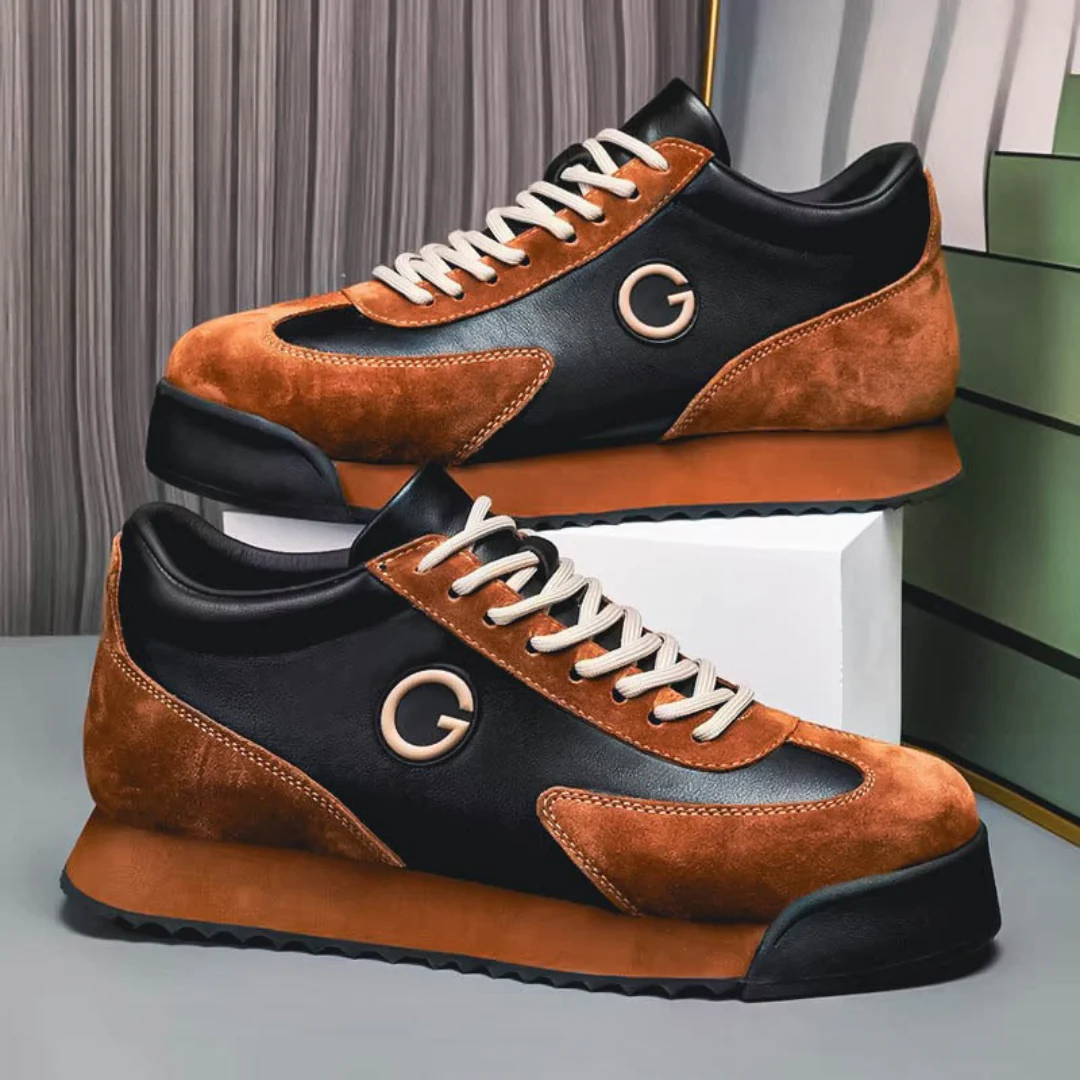 Rhys | Casual Leather Men’s Trainers with Lace-Up Design - Image 10