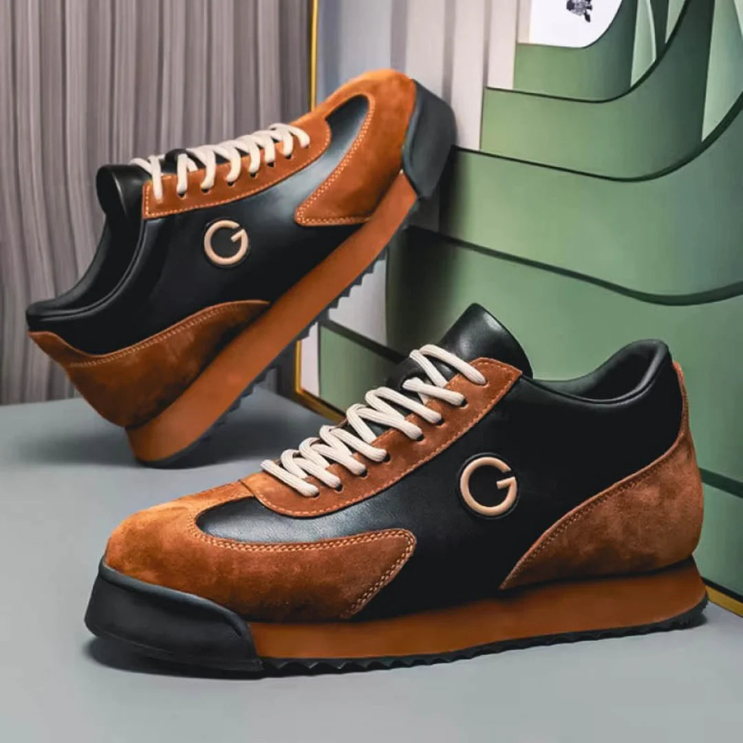 Rhys | Casual Leather Men’s Trainers with Lace-Up Design - Image 5