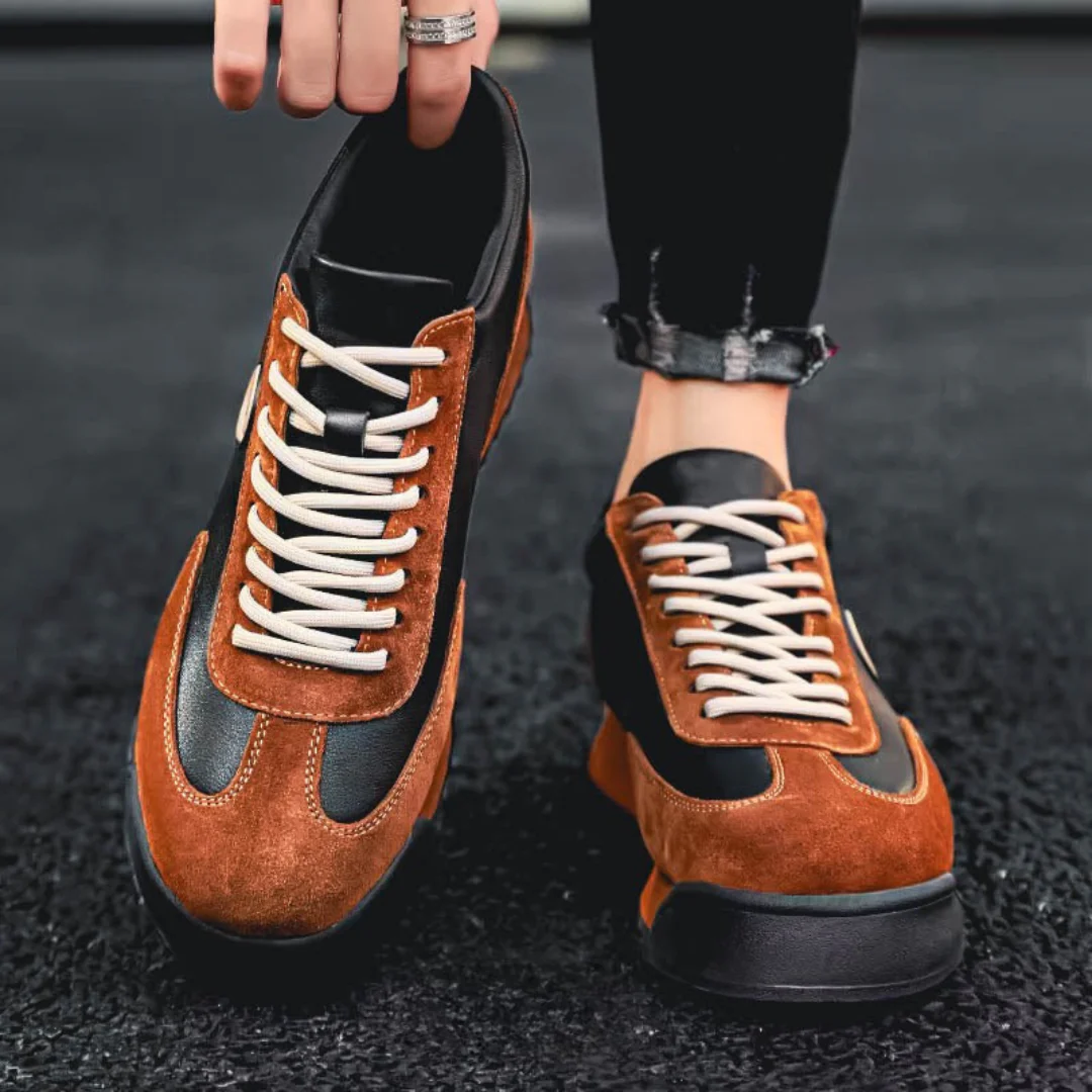 Rhys | Casual Leather Men’s Trainers with Lace-Up Design - Image 7