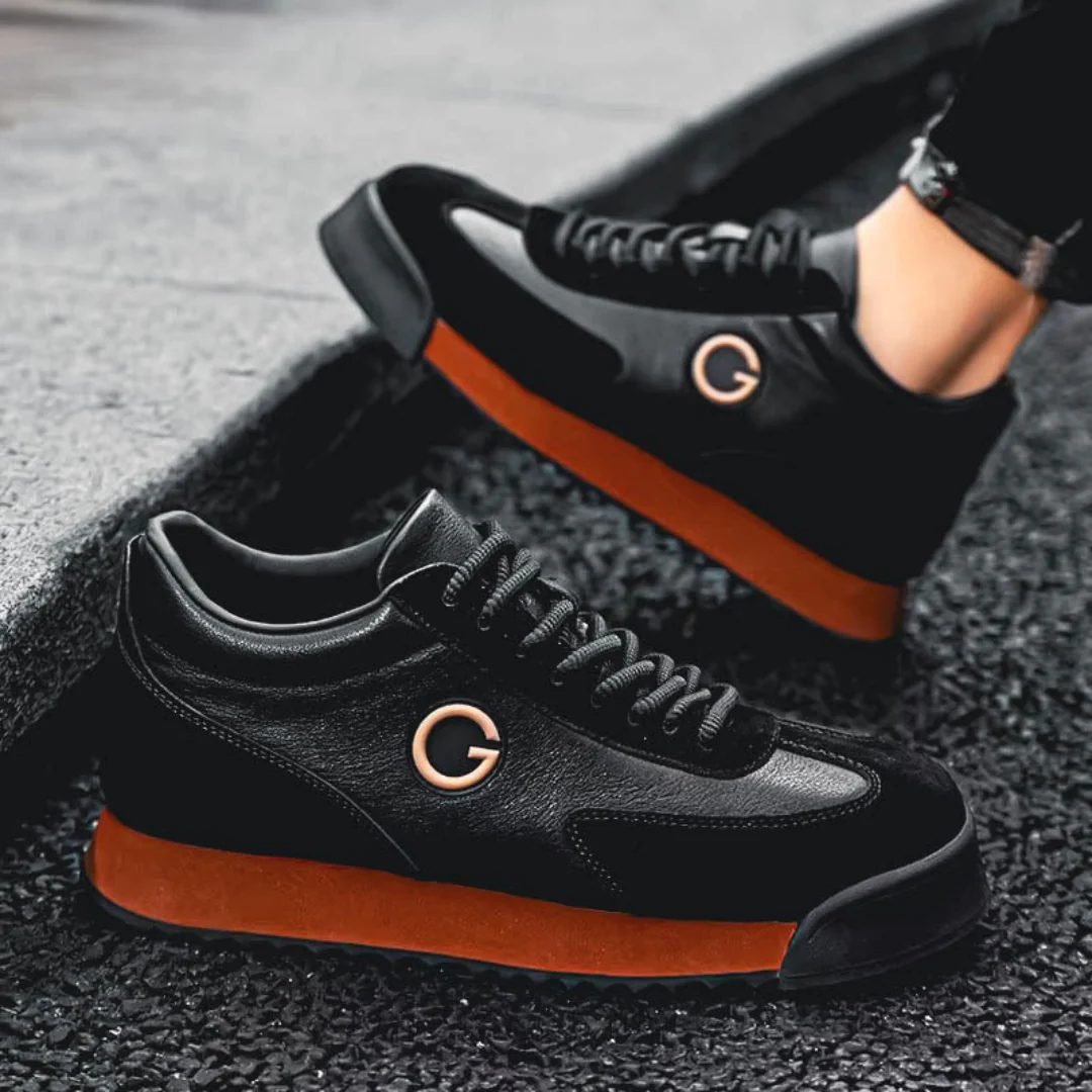 Rhys | Casual Leather Men’s Trainers with Lace-Up Design - Image 8