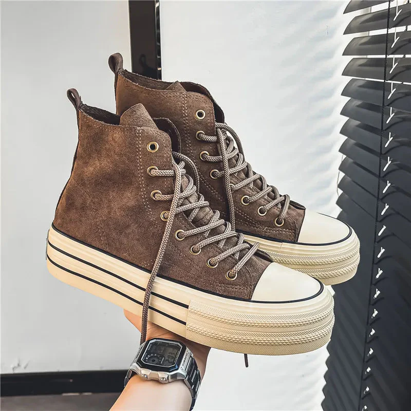 Riley | Casual High-Top Men's Trainers with Platform Sole - Image 3