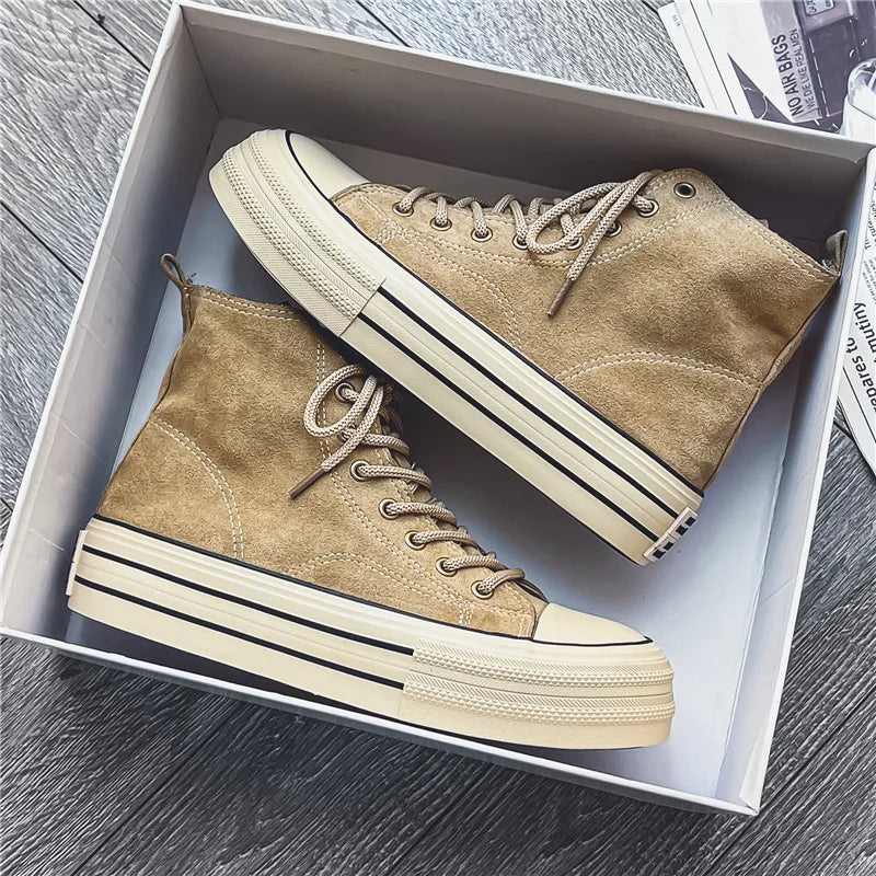 Riley | Casual High-Top Men's Trainers with Platform Sole - Image 5