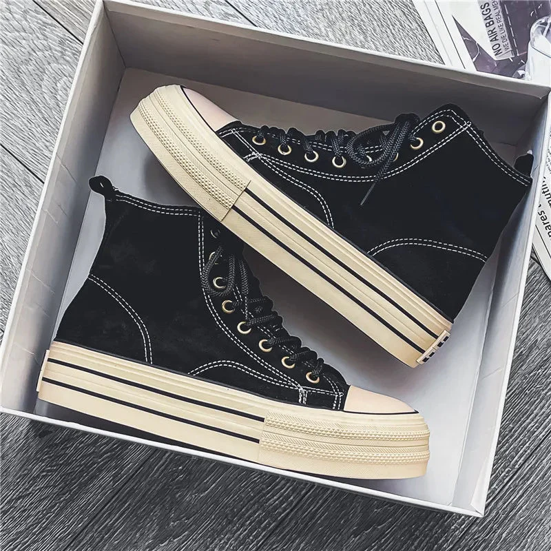 Riley | Casual High-Top Men's Trainers with Platform Sole - Image 7