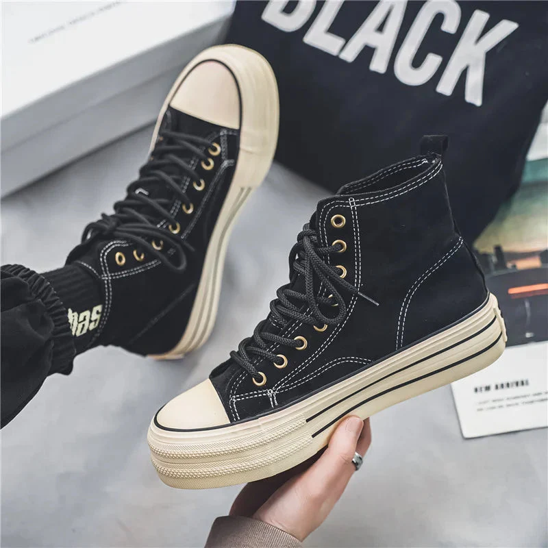 Riley | Casual High-Top Men's Trainers with Platform Sole - Image 9