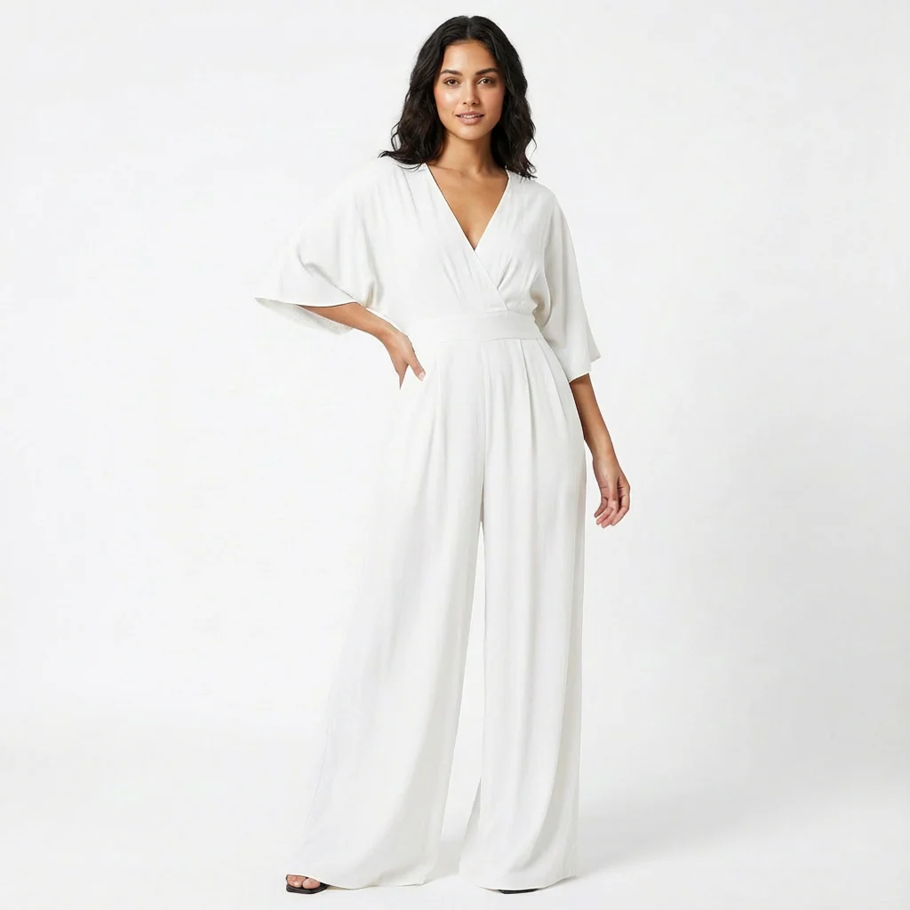 Rosie | Women’s Elegant Wide-Leg Jumpsuit with Half Sleeve - Image 5