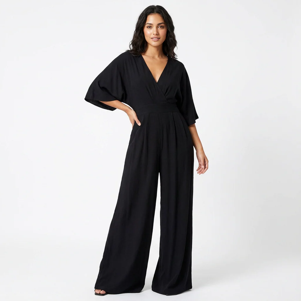 Rosie | Women’s Elegant Wide-Leg Jumpsuit with Half Sleeve - Image 6