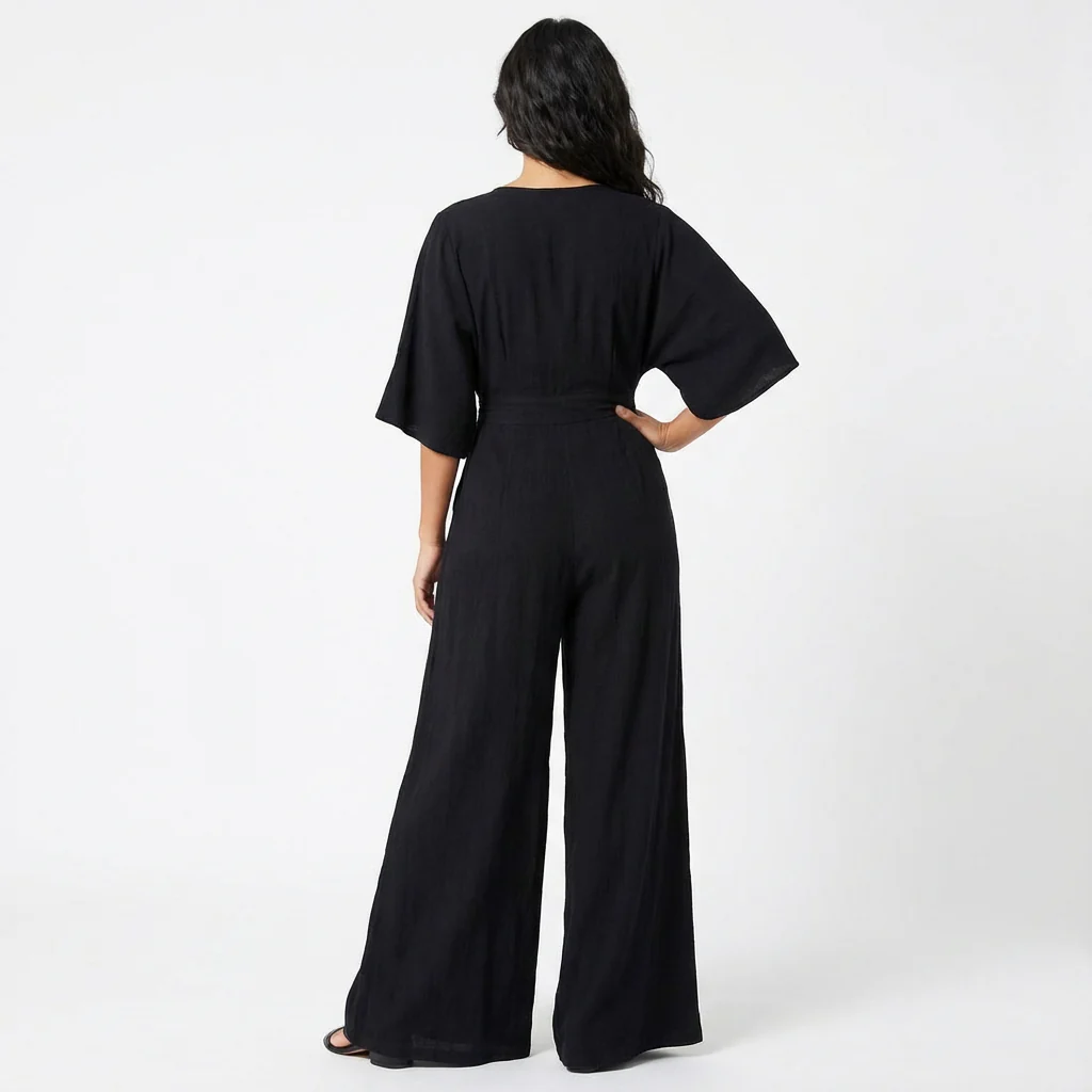 Rosie | Women’s Elegant Wide-Leg Jumpsuit with Half Sleeve - Image 7