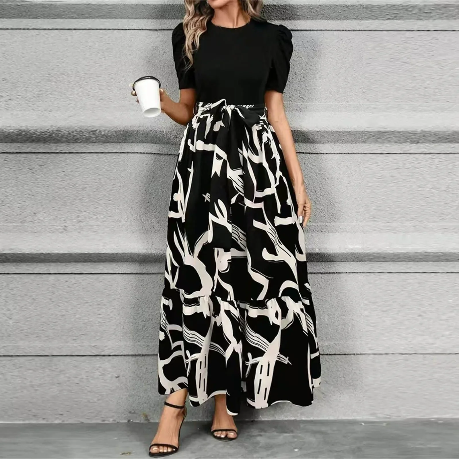 Ruby | Women’s Floral Maxi Wedding Guest Dress with Tie Waist - Image 4