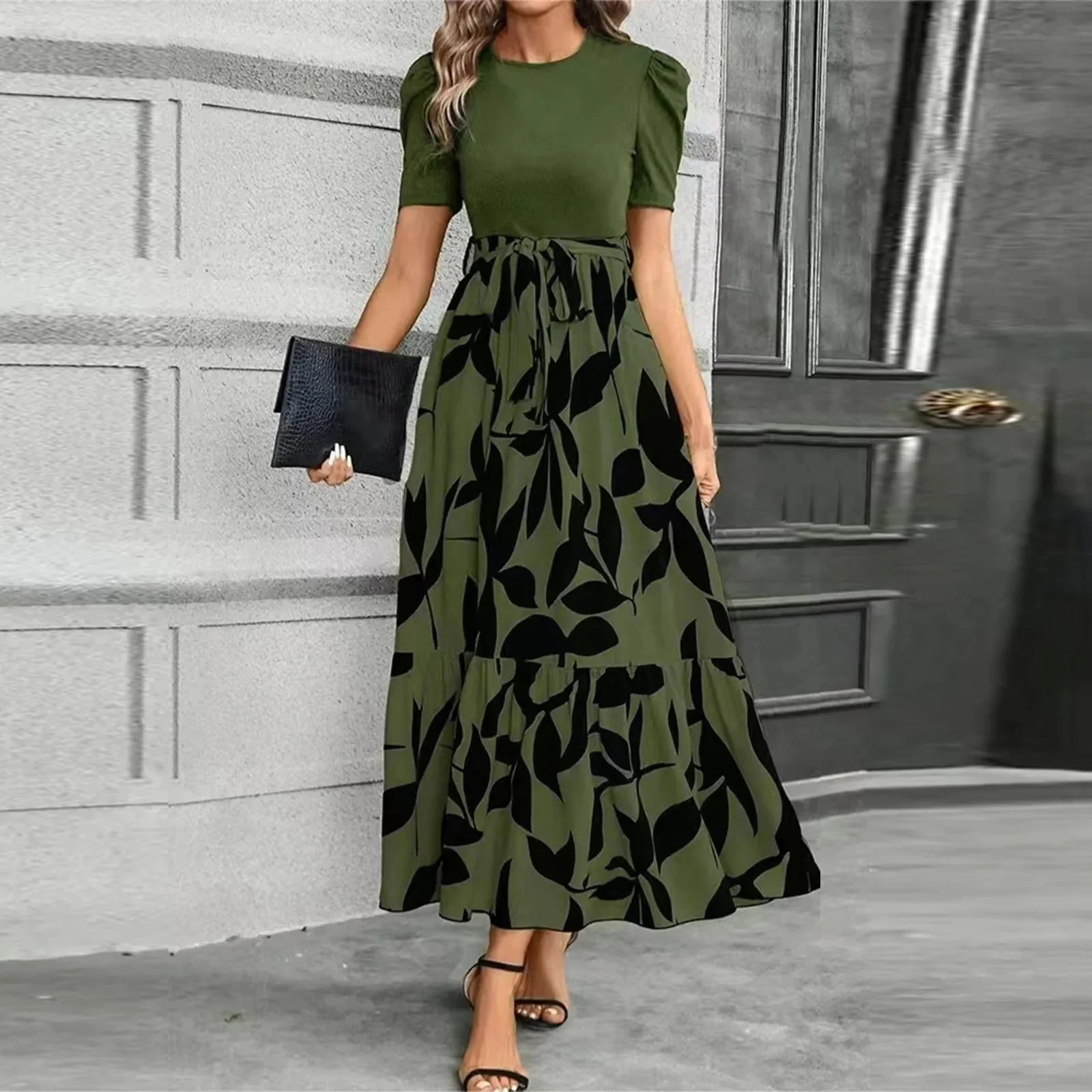Ruby | Women’s Floral Maxi Wedding Guest Dress with Tie Waist - Image 5