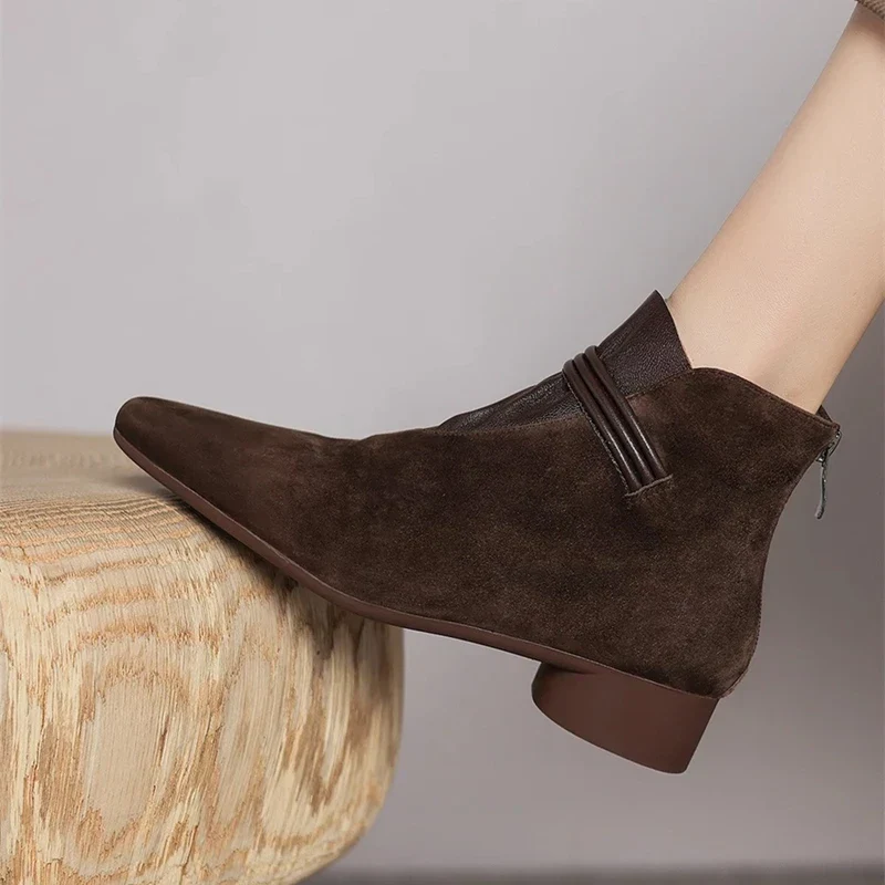 Scarlett | Women’s Stylish Suede Ankle Boots with Wrap Strap - Image 20