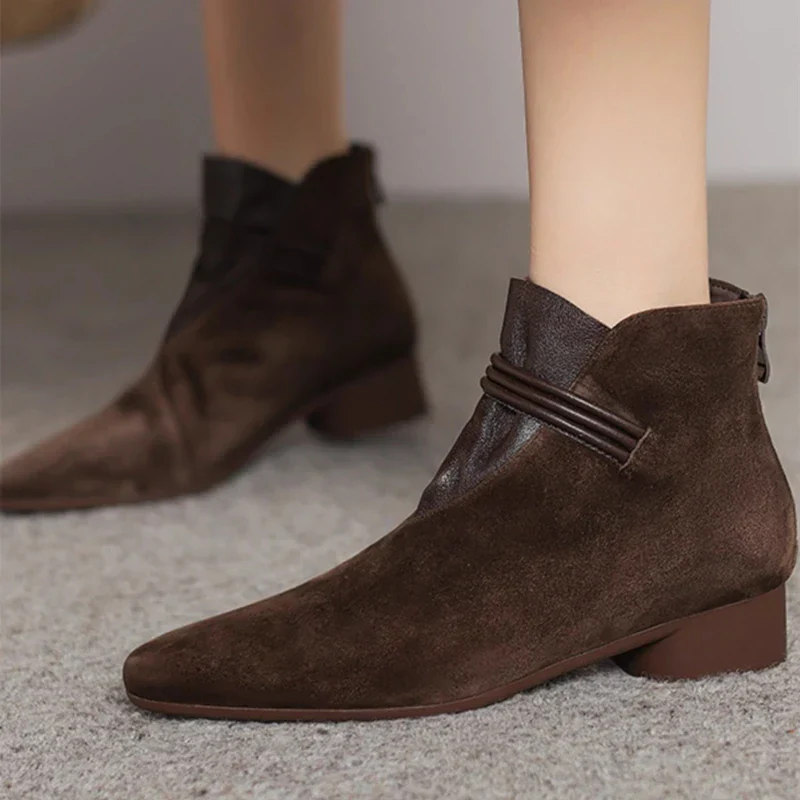 Scarlett | Women’s Stylish Suede Ankle Boots with Wrap Strap - Image 22