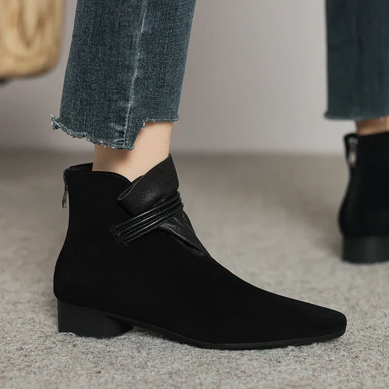 Scarlett | Women’s Stylish Suede Ankle Boots with Wrap Strap - Image 23