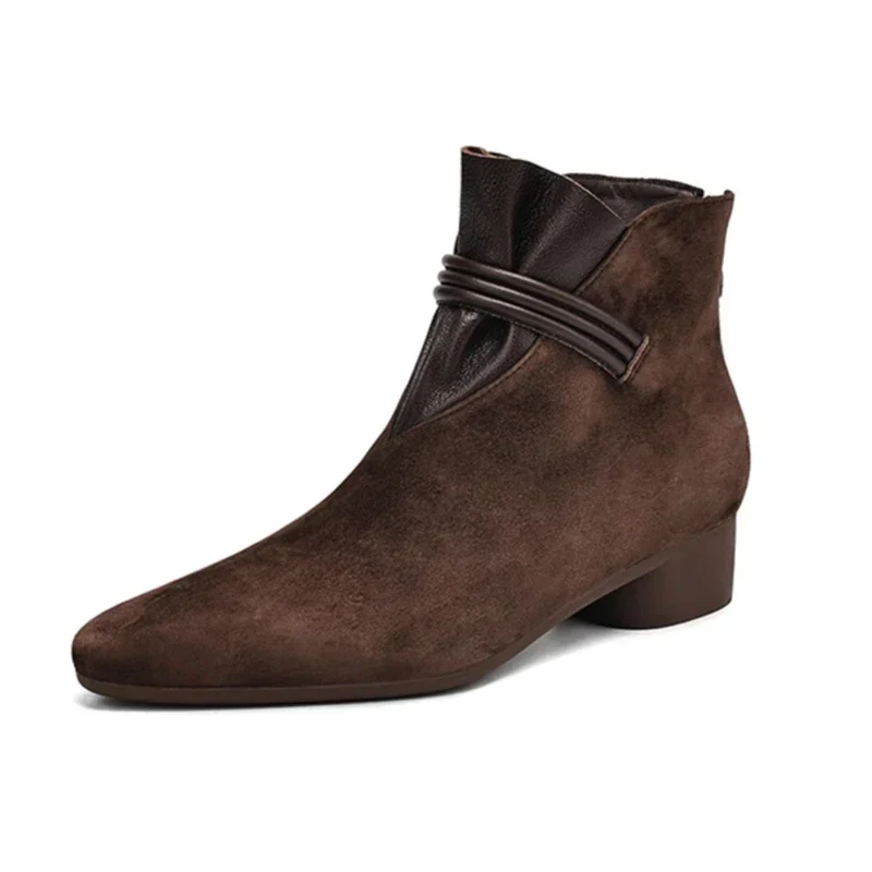 Scarlett | Women’s Stylish Suede Ankle Boots with Wrap Strap - Image 26