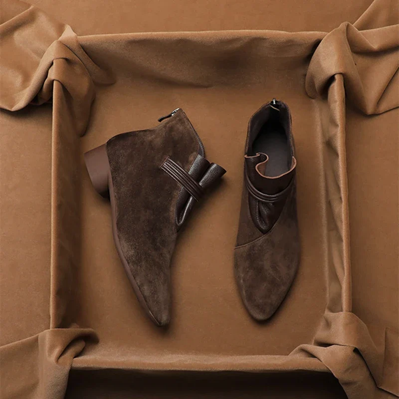 Scarlett | Women’s Stylish Suede Ankle Boots with Wrap Strap - Image 5