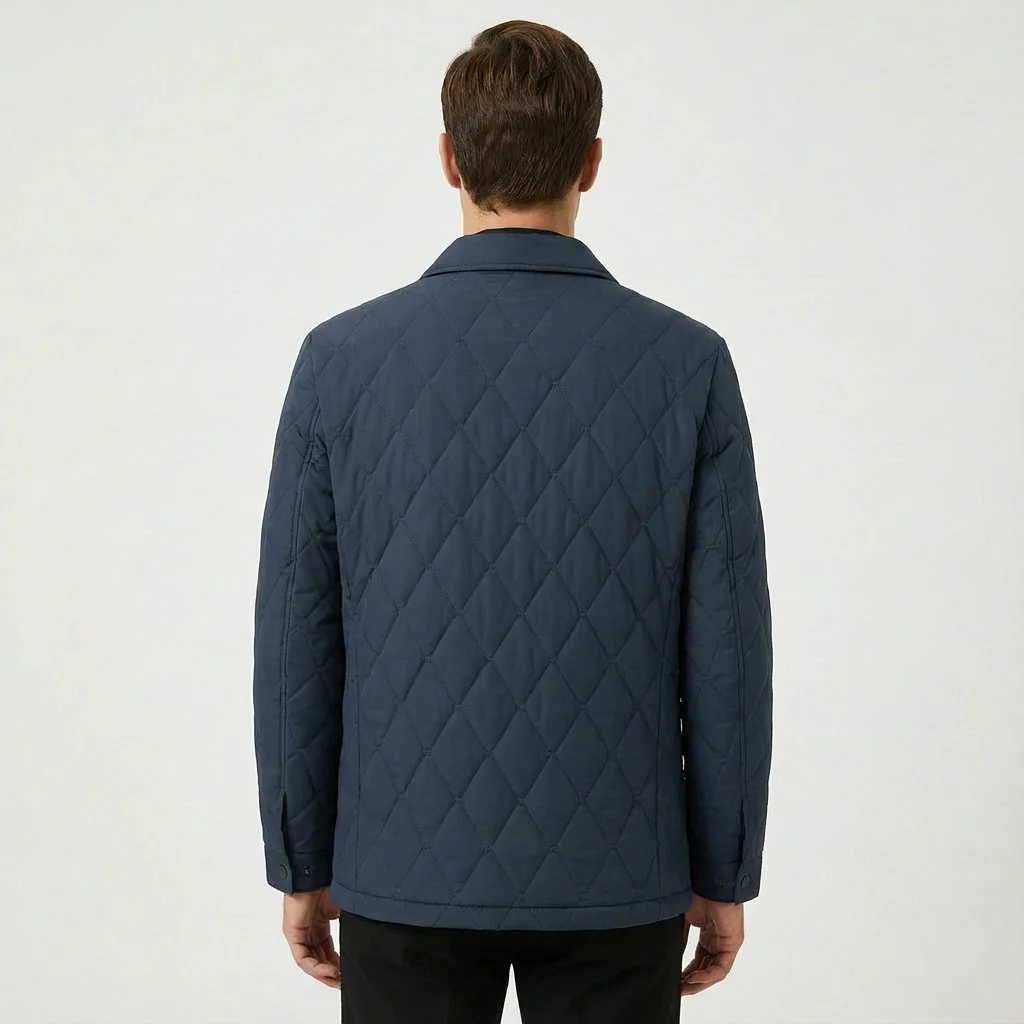 Scott | Men’s Spring Diamond Quilted Jacket with Shirt Collar - Image 4