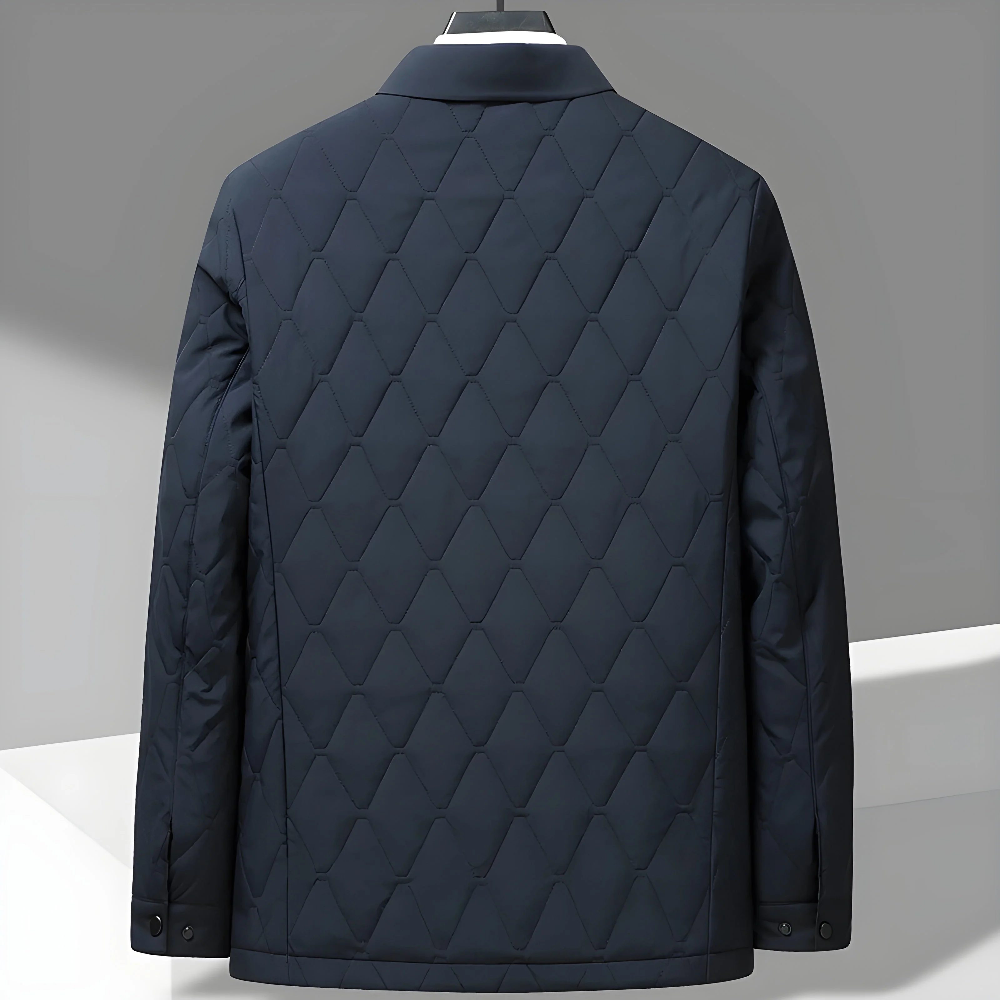 Scott | Men’s Spring Diamond Quilted Jacket with Shirt Collar - Image 6