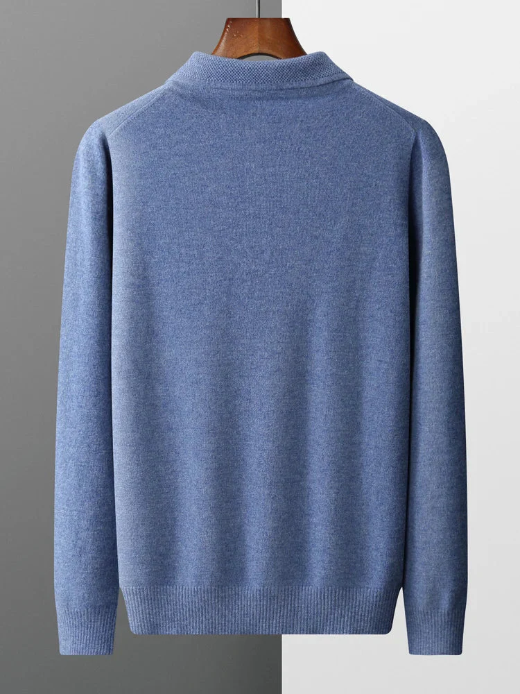 Sebastian | Men’s Casual Sweater Polo Shirt with Long Sleeve - Image 3
