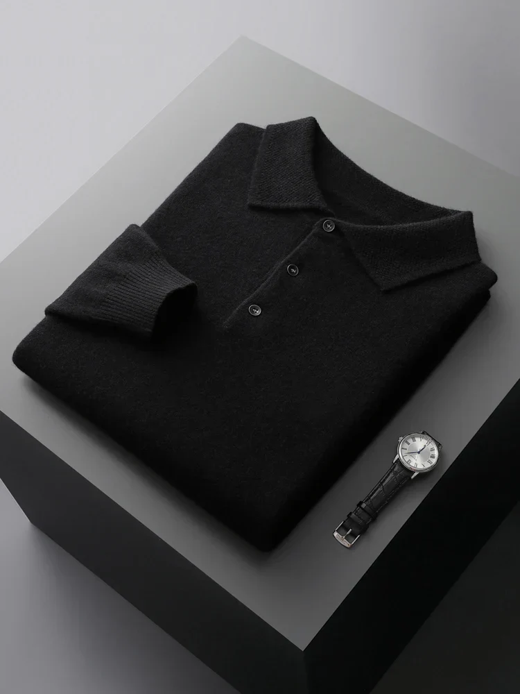 Sebastian | Men’s Casual Sweater Polo Shirt with Long Sleeve - Image 5