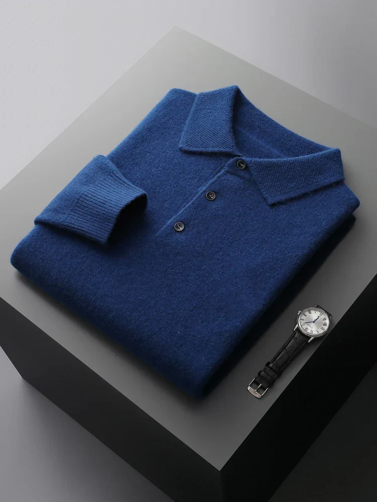Sebastian | Men’s Casual Sweater Polo Shirt with Long Sleeve - Image 7