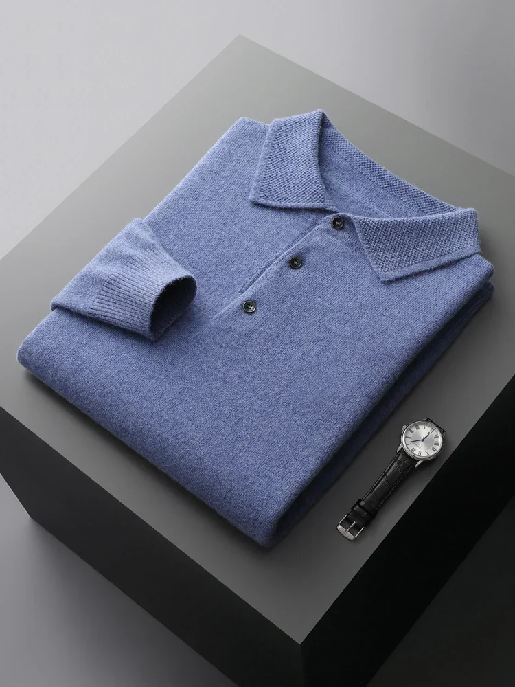 Sebastian | Men’s Casual Sweater Polo Shirt with Long Sleeve - Image 8