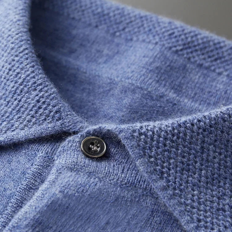 Sebastian | Men’s Casual Sweater Polo Shirt with Long Sleeve - Image 9