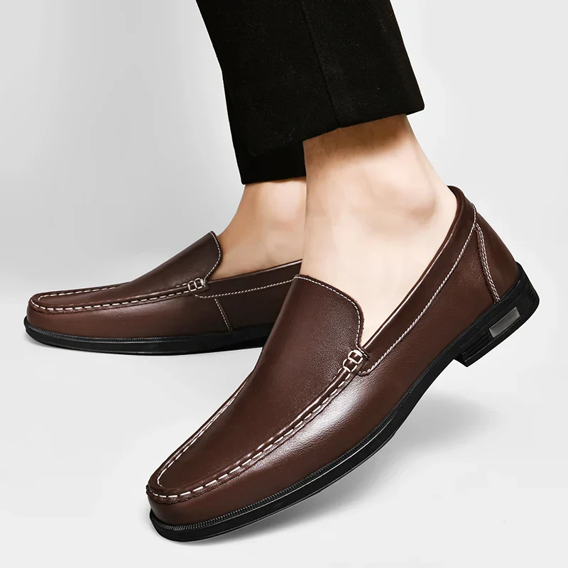 Sebastian | Men’s Classic Leather Loafers with Moc Toe - Image 9