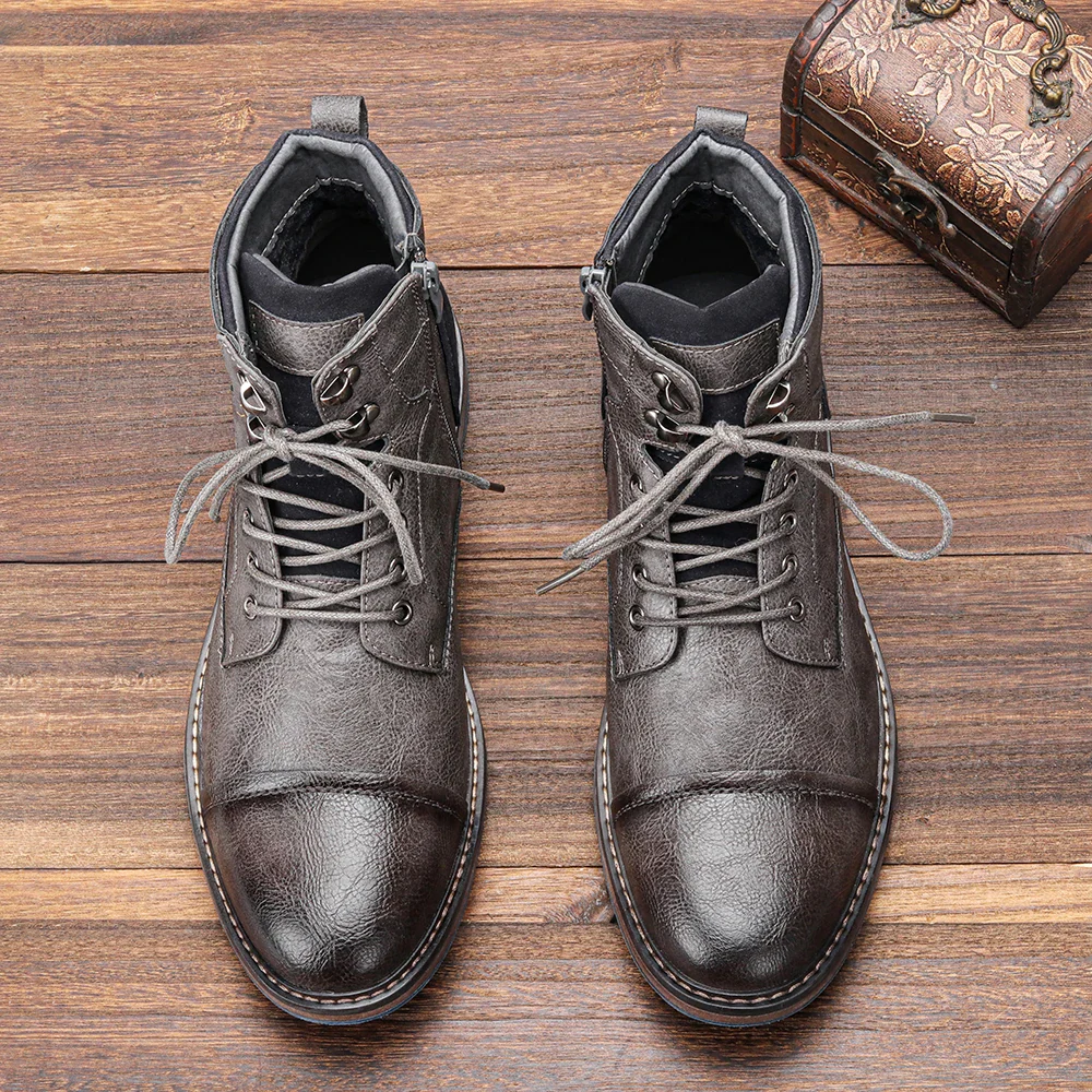 Sonny | Men’s Vintage Leather Ankle Boots with Lace-Up Front - Image 10