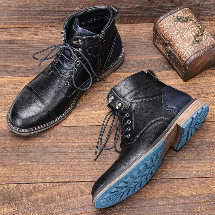 Sonny | Men’s Vintage Leather Ankle Boots with Lace-Up Front - Image 11