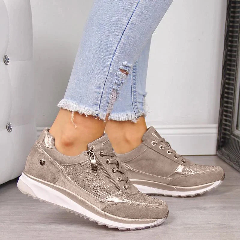 Sophia | Casual Women's Trainers with Side Zip - Image 4