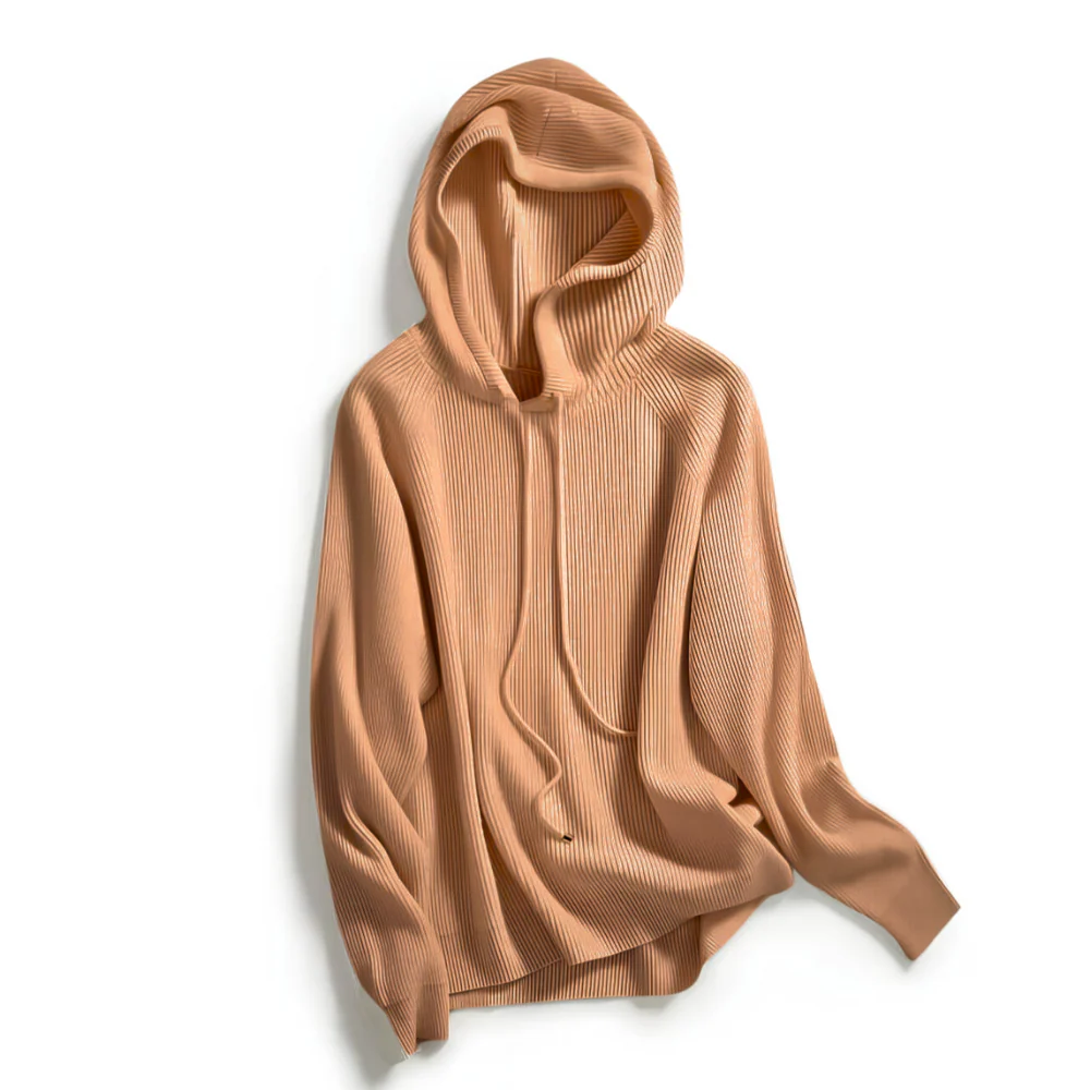 Sophie | Women’s Relaxed Ribbed Hoodie with Drawstring Hood - Image 19
