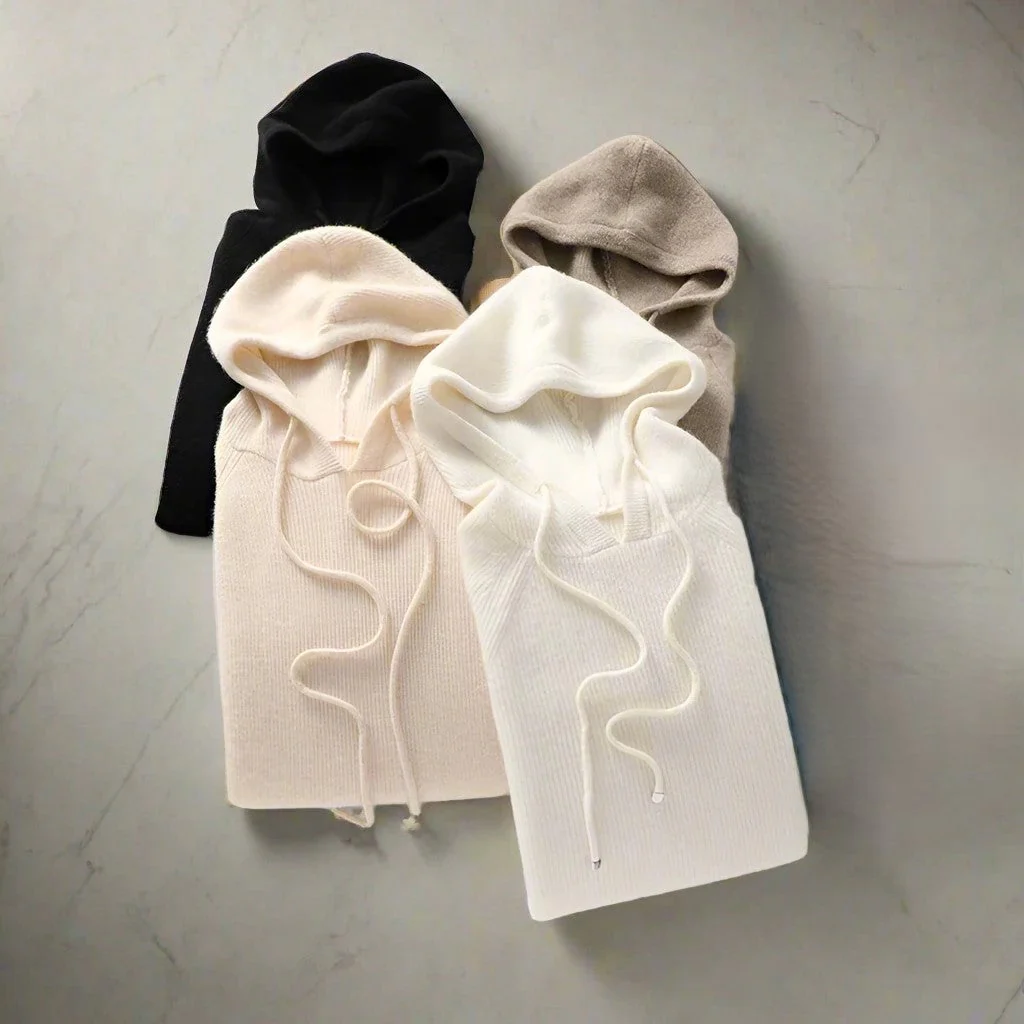 Sophie | Women’s Relaxed Ribbed Hoodie with Drawstring Hood - Image 24