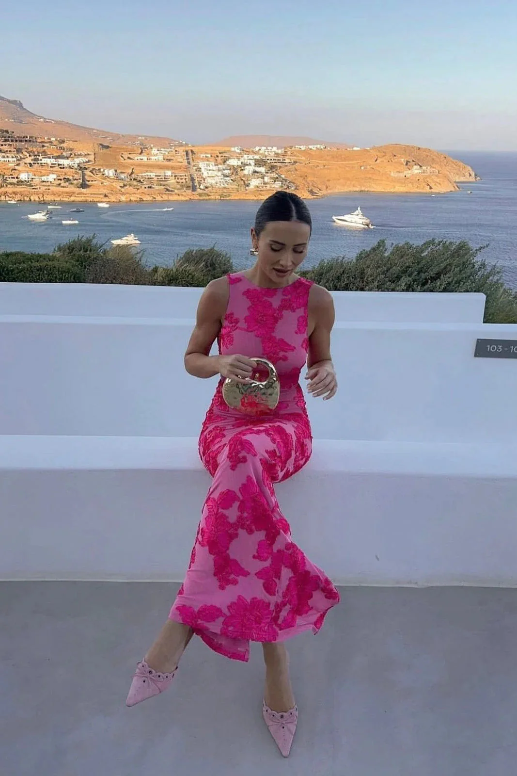 Thea | Women’s Floral Maxi Wedding Guest Dress with High Neck - Image 4