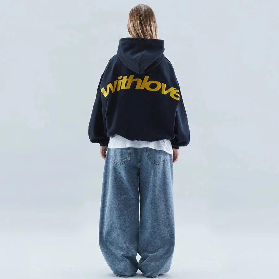 Urban Style Oversized Relaxed Fit Hoodie with Slogan Print - Image 3