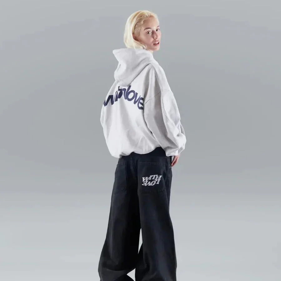 Urban Style Oversized Relaxed Fit Hoodie with Slogan Print - Image 6