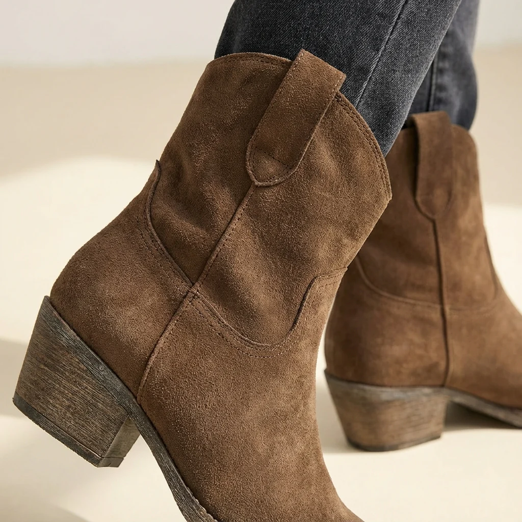 Wendy | Women’s Western Cowboy Ankle Boots with Block Heel - Image 4