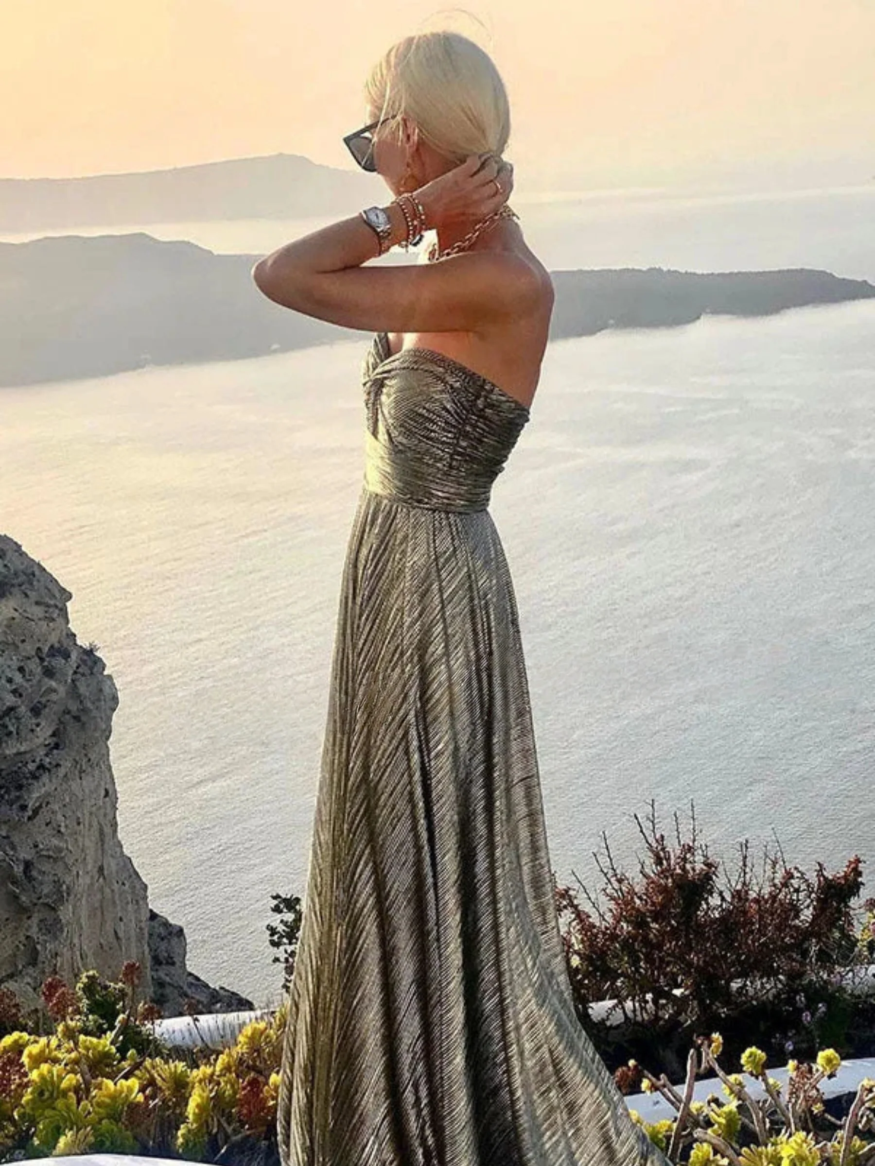 Yvonne | Women’s Glamorous Maxi Prom Dress with Twist Bodice - Image 3