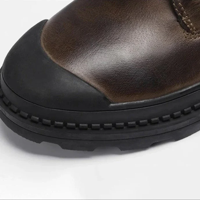 Zachary | Men’s Urban Leather Ankle Boots with Side Zip - Image 10