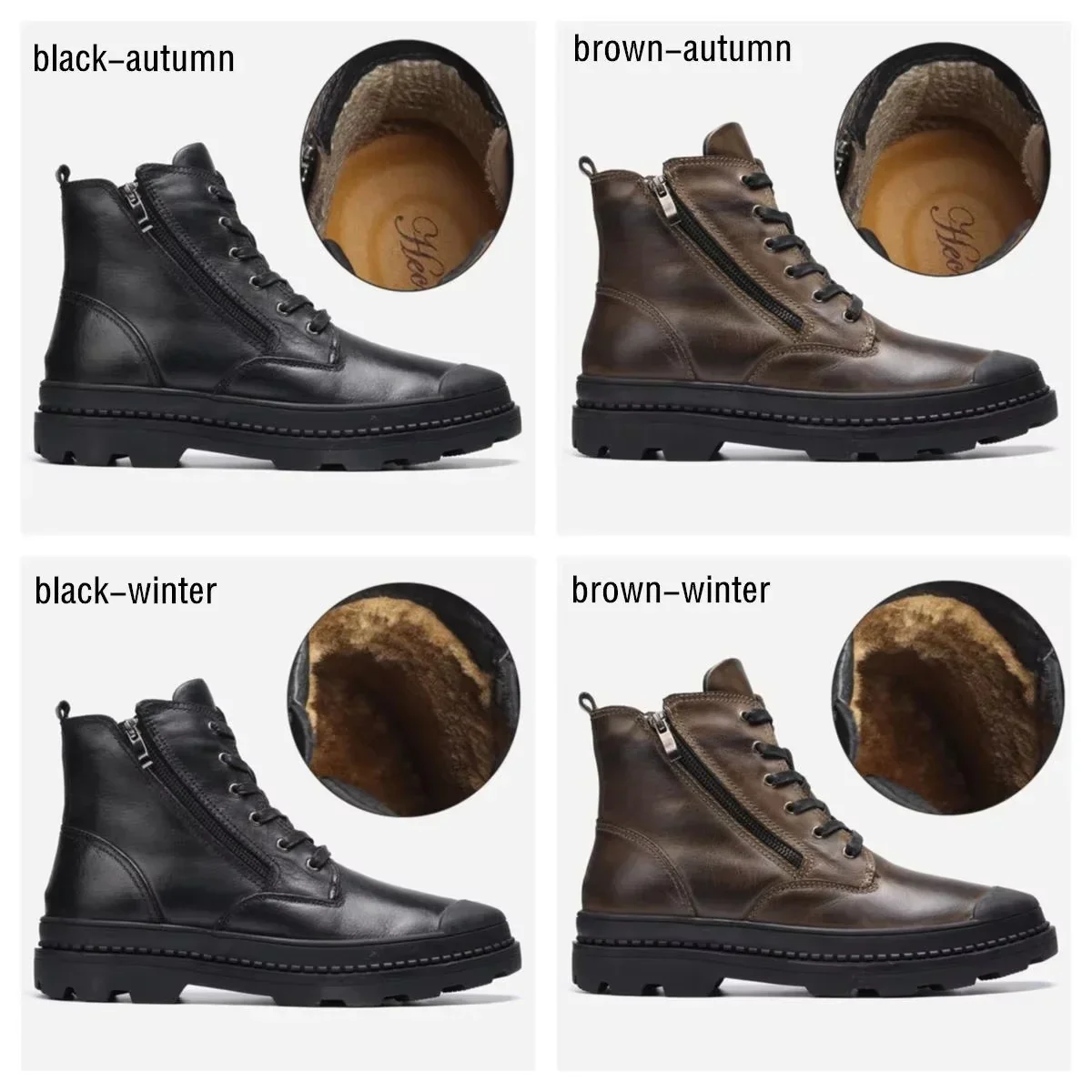 Zachary | Men’s Urban Leather Ankle Boots with Side Zip - Image 11
