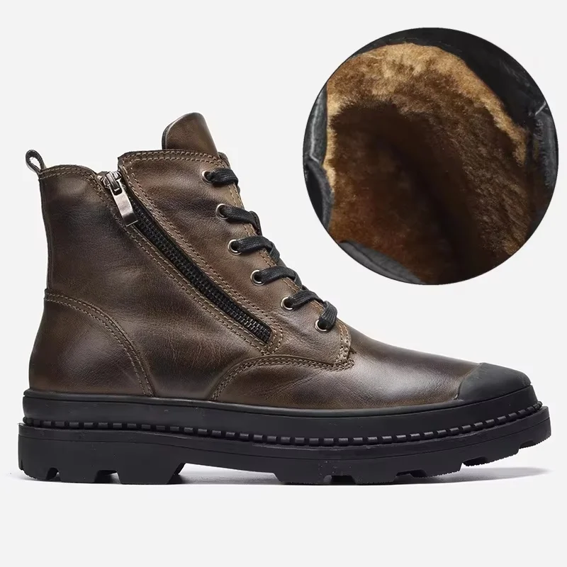 Zachary | Men’s Urban Leather Ankle Boots with Side Zip - Image 8